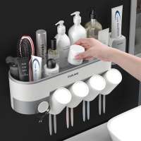 New home decorative homeware multifunctional wall mount bathroom toothbrush holder